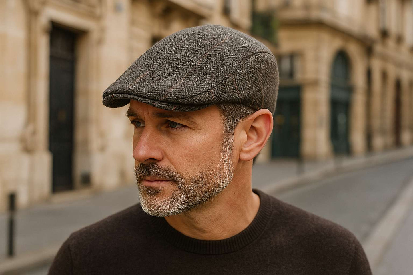 Classic Wool Blend Flat Cap for Men