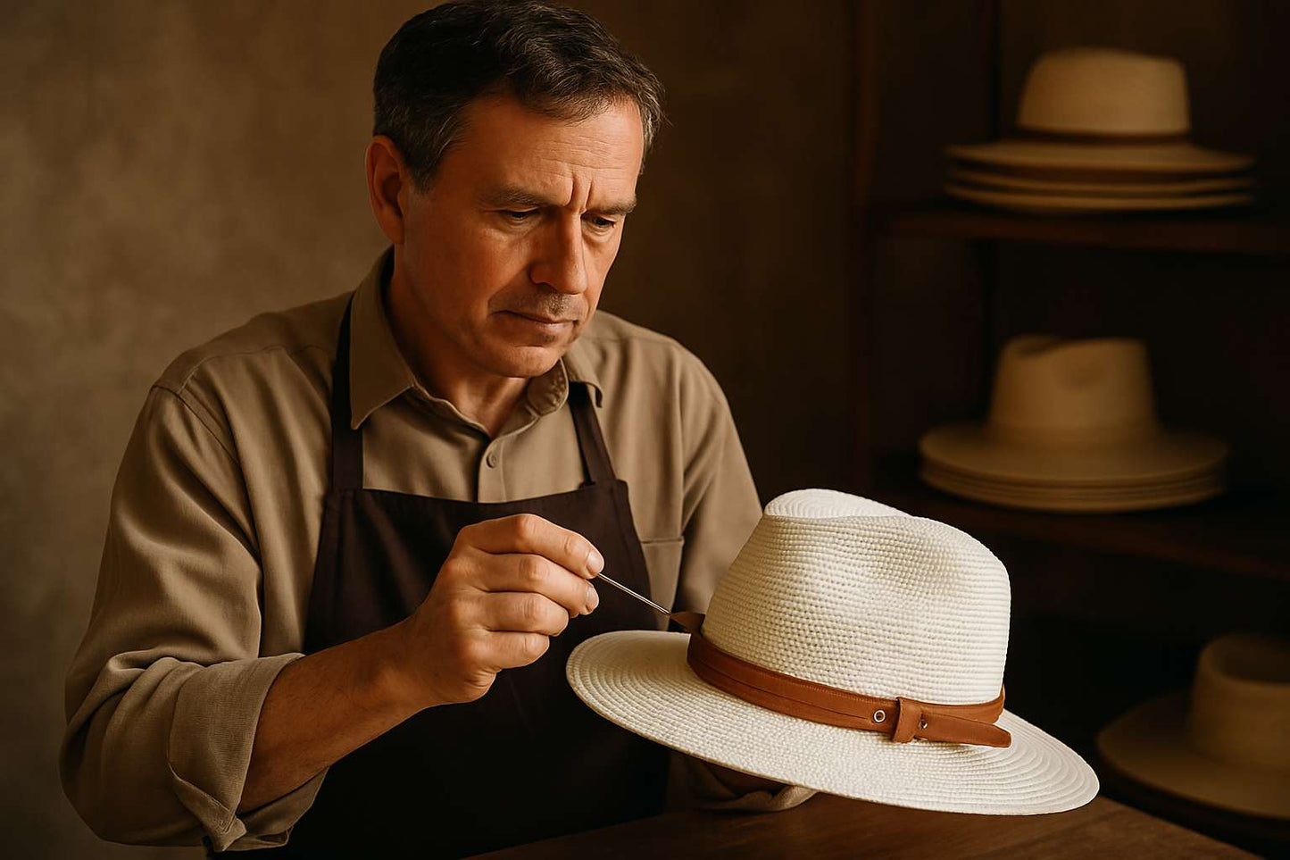 Panama Hat – Straw with Tan Leather Band