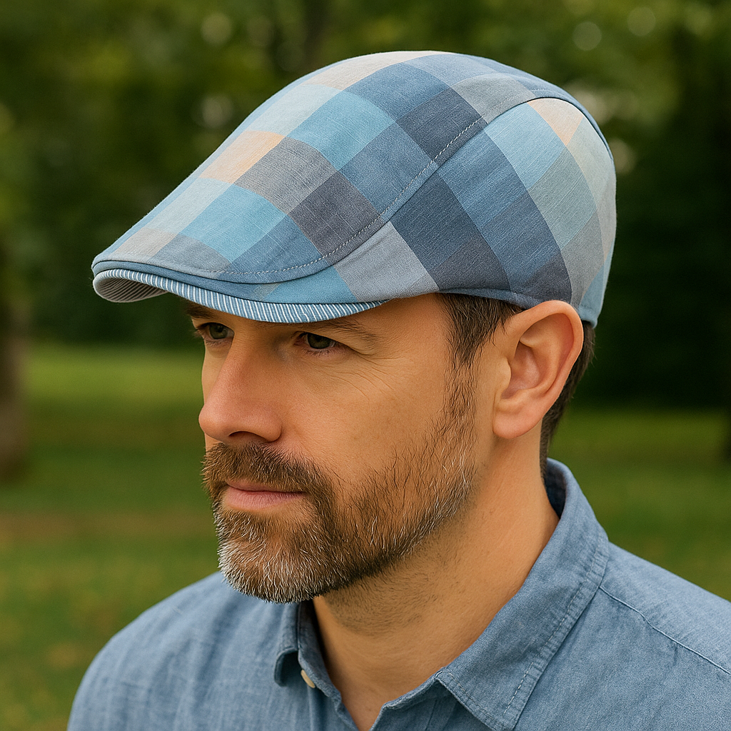 Flat Cap – Men’s Colorful Checked Patchwork