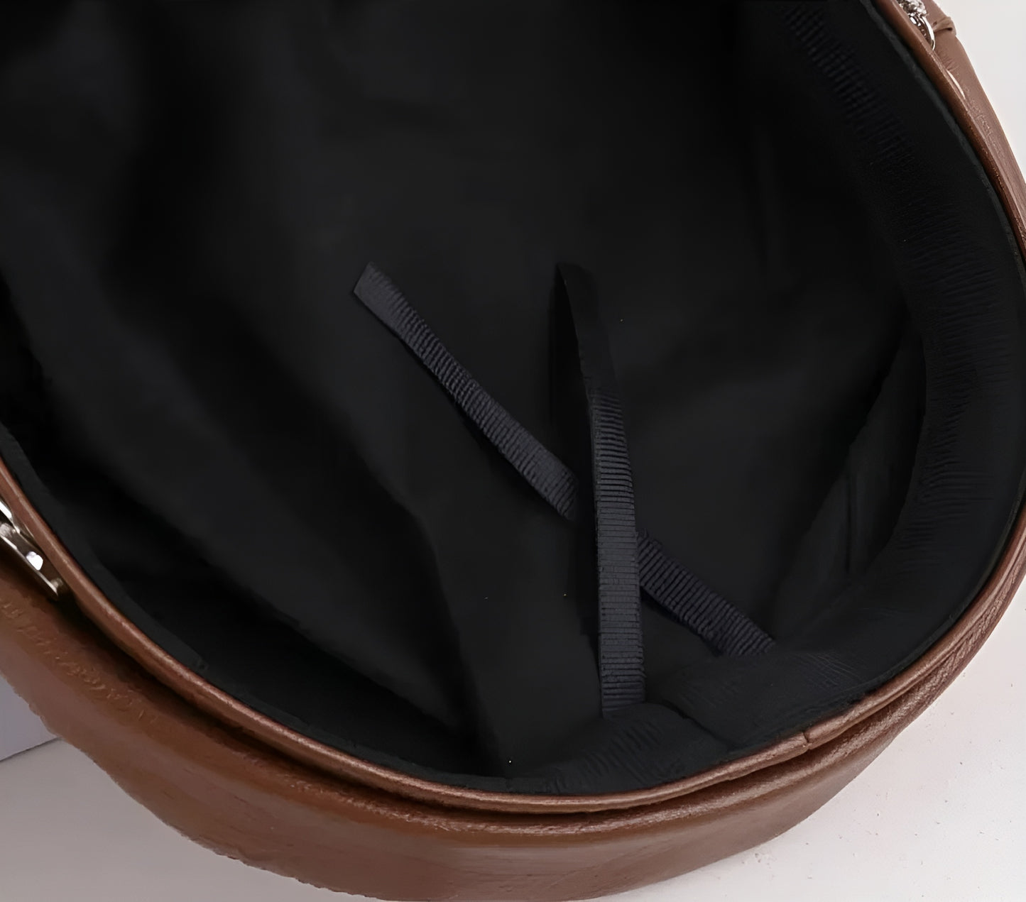 Leather Sailor Cap – With Double Chain And Structured Visor