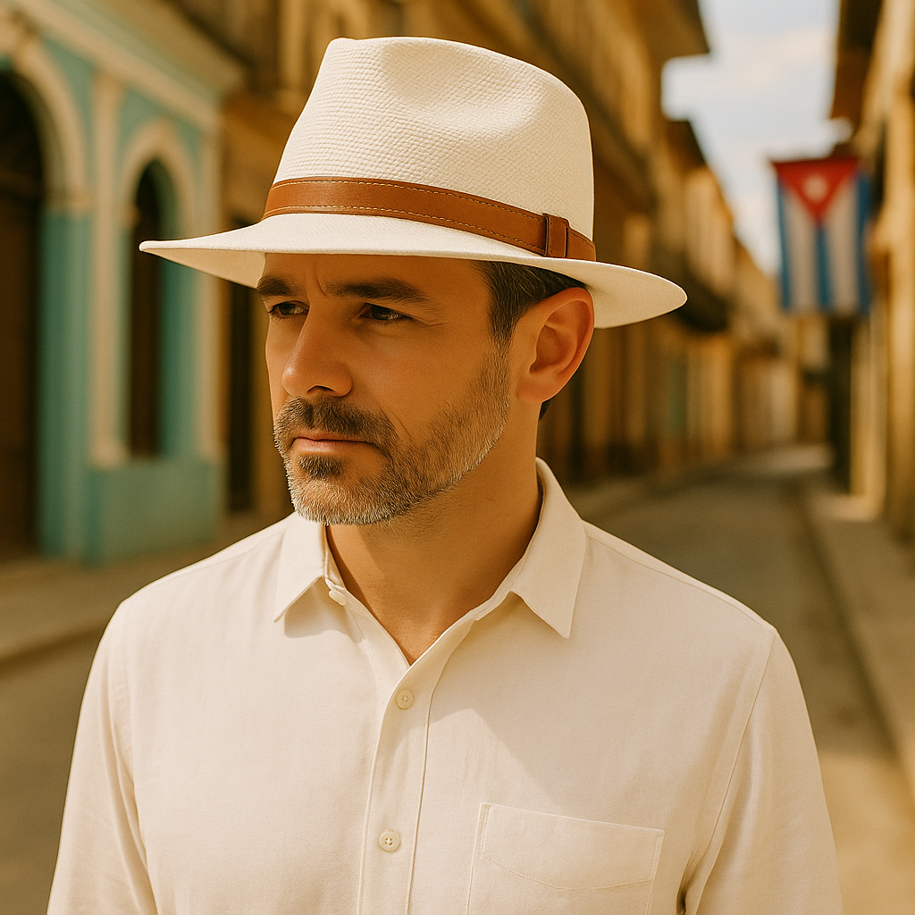 Panama Hat – Straw with Tan Leather Band