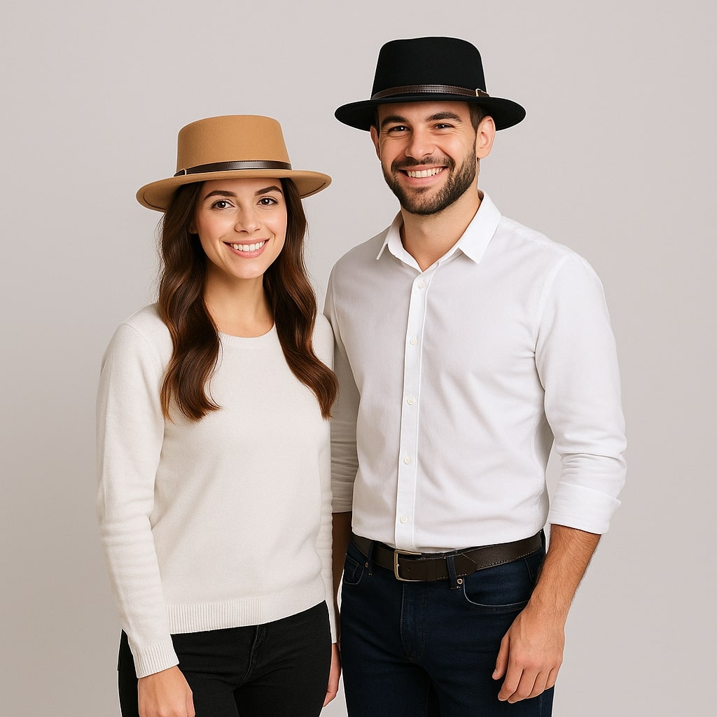 Flat Crown Fedora Hat – Refined Buckle Accent