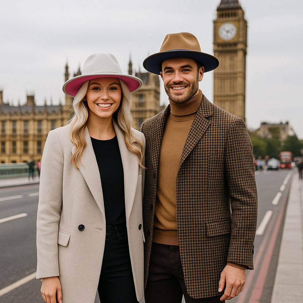 Two‑Tone Lined Fedora Hat – Bold Style Inside and Out