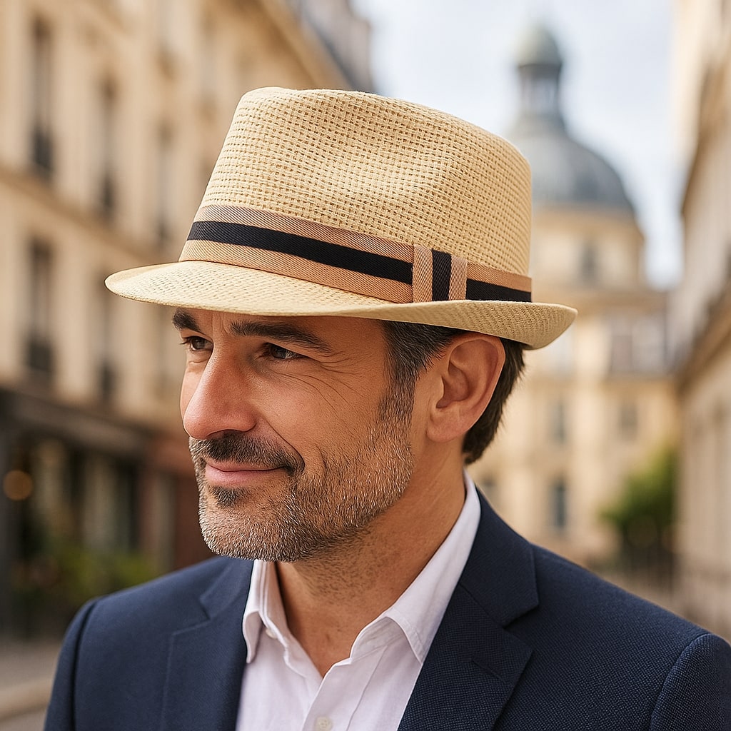 Trilby Straw Hat – Contrasting Band