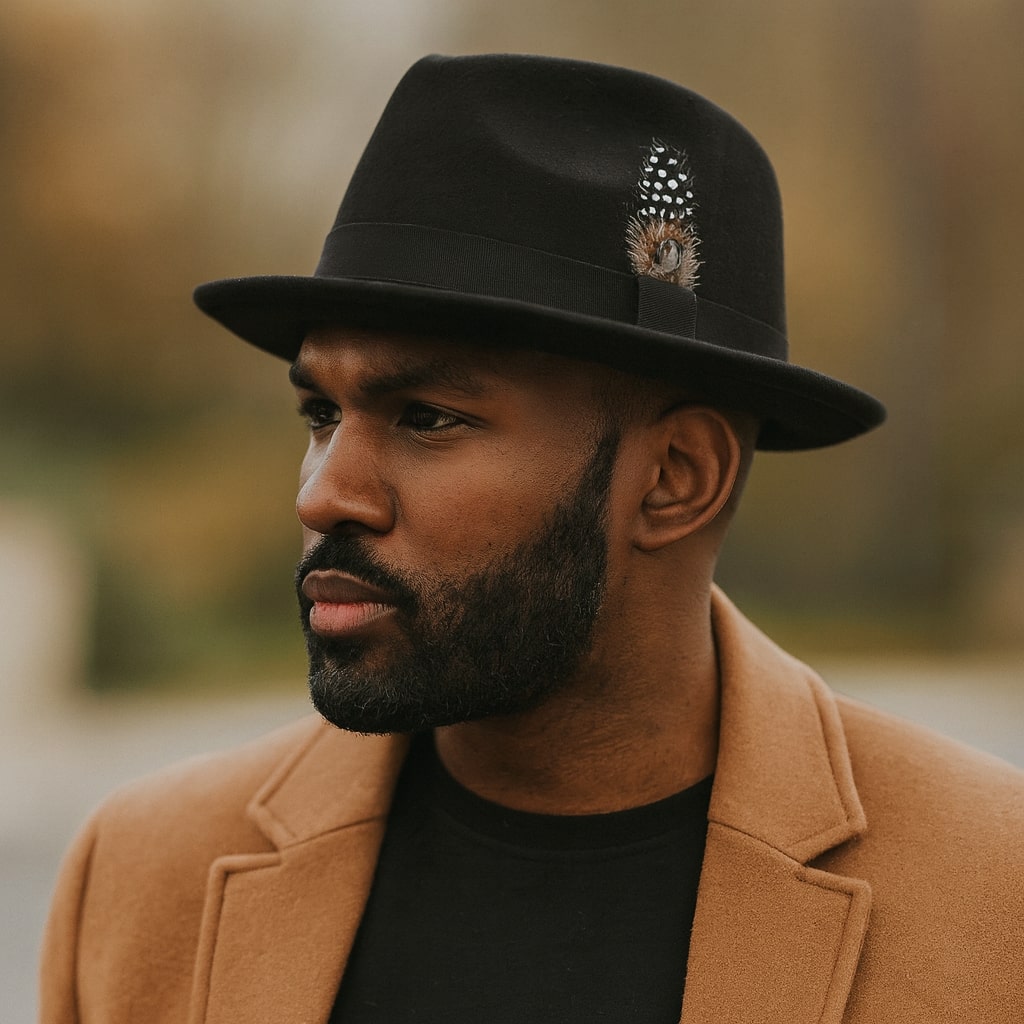Classic Fedora Trilby Hat with Feather Accent