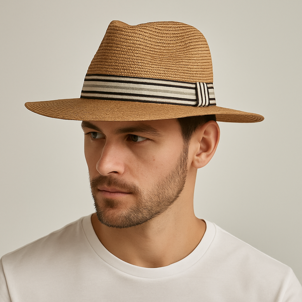 Panama Hat – Striped Band & Clean Structured Finish