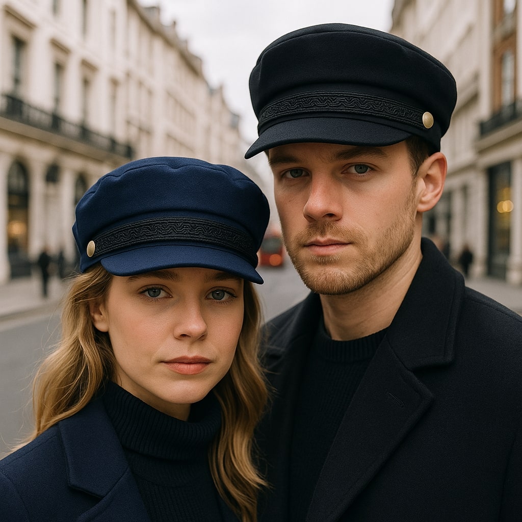 Sailor Cap – Flat Top Newsboy Style With Decorative Belt