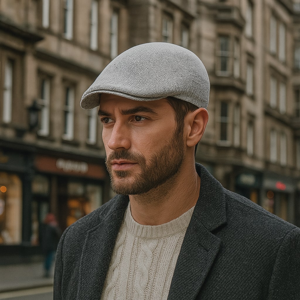 Flat Cap – Lightweight Linen Texture for Spring & Summer