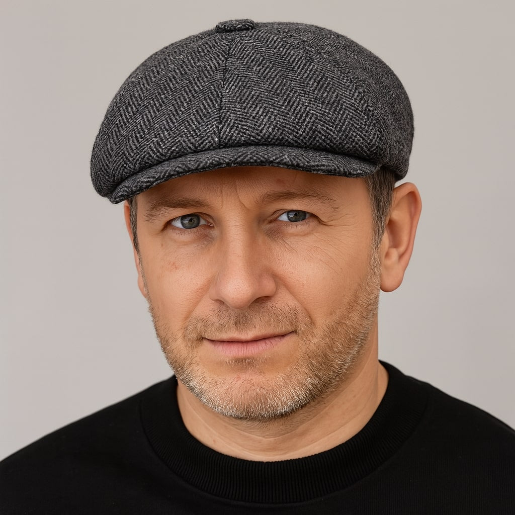 Newsboy Cap – Herringbone Wool Texture & Everyday Appeal