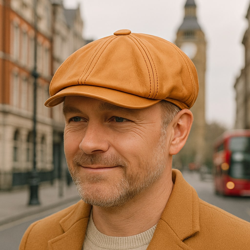 Newsboy Cap – Cowhide Leather With Polished Finish