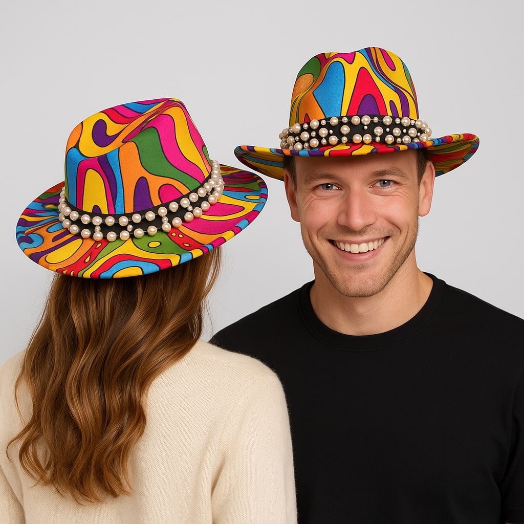 Fedora Hat – Modern Psychedelic Pearl Design