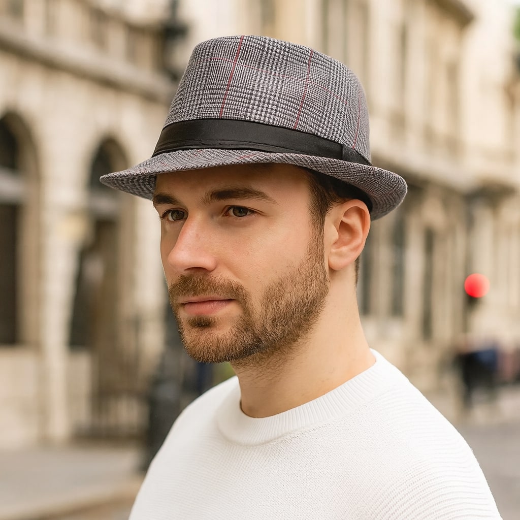 Trilby Hat – Classic Check Pattern