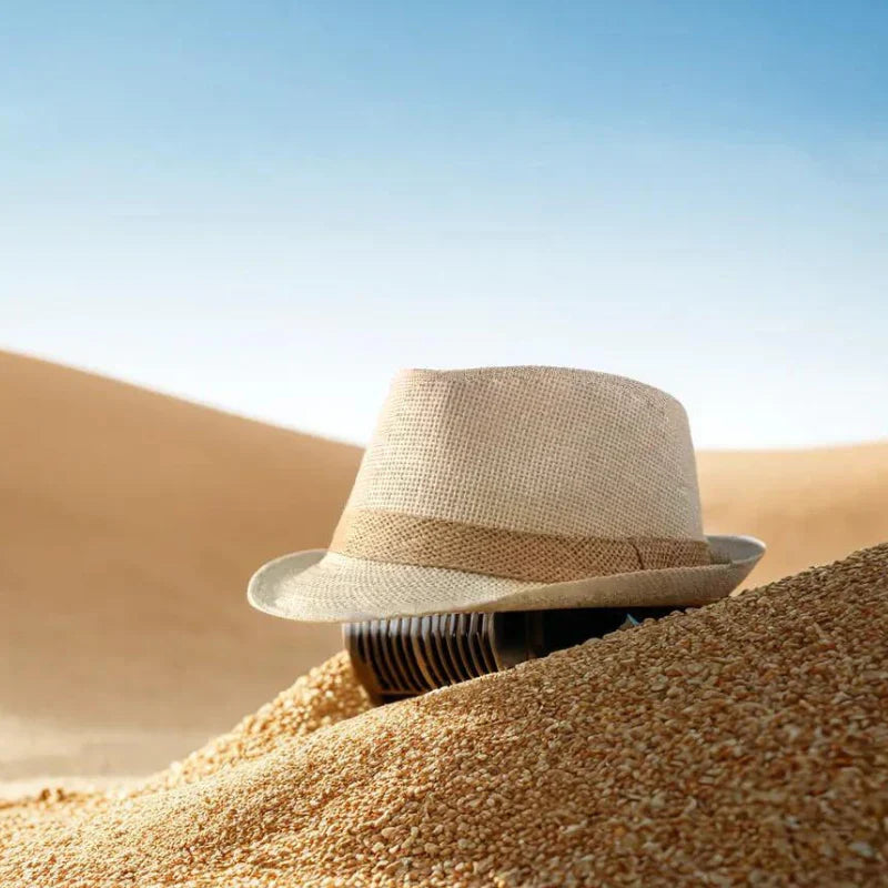 Straw Hat – Trilby Style With Contrasting Band