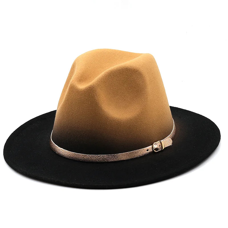 Fedora Hat – Gradient Effect with Gold Belt