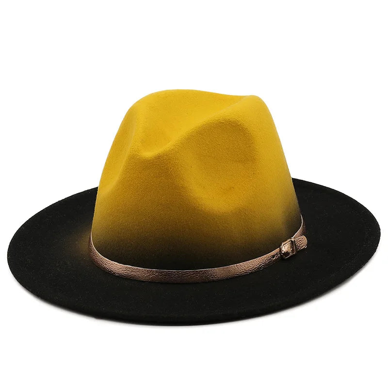 Fedora Hat – Gradient Effect with Gold Belt