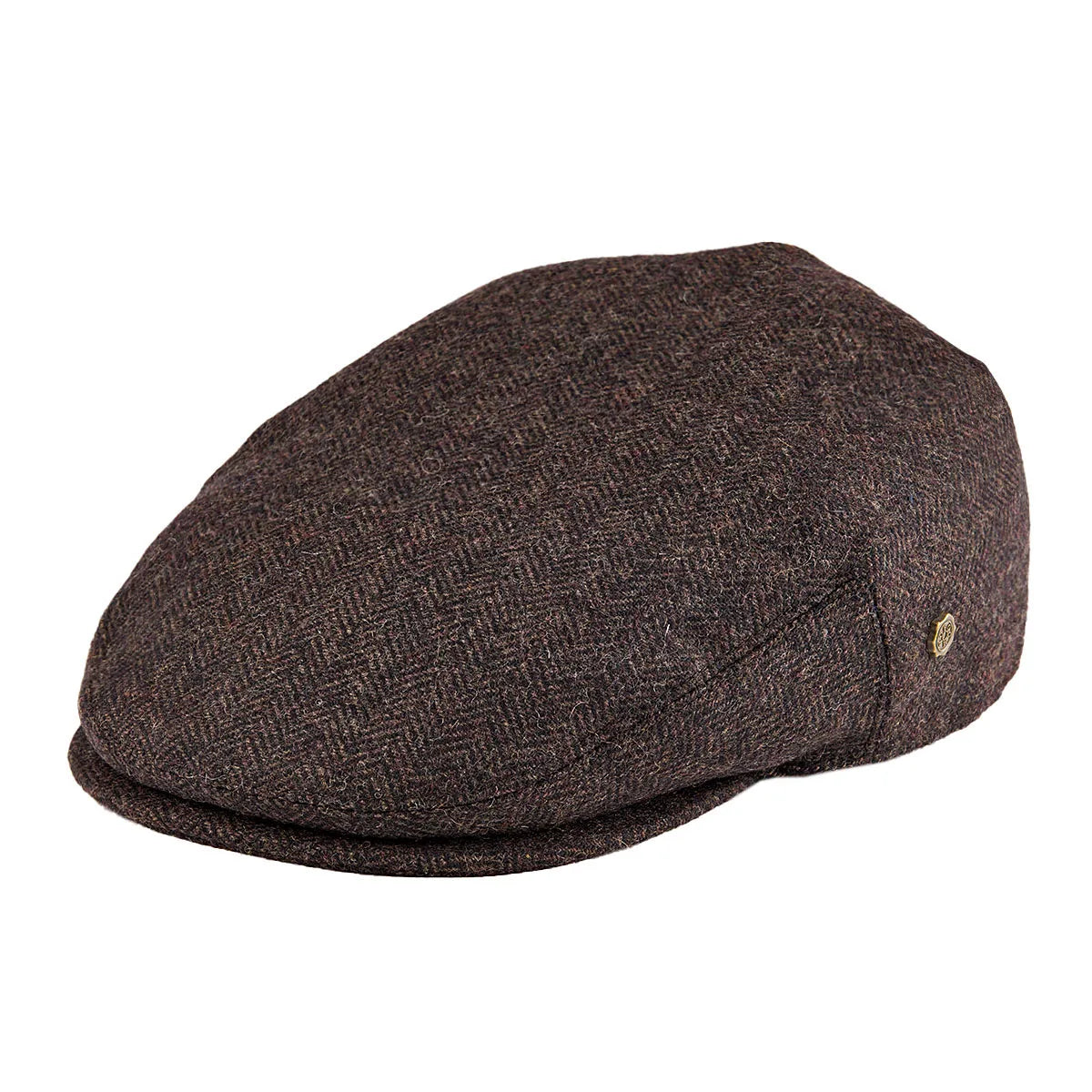 Flat Cap – Herringbone Wool Blend With Vintage Texture