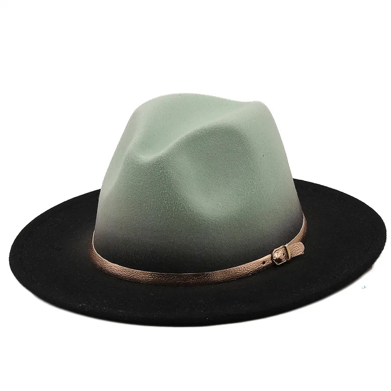 Fedora Hat – Gradient Effect with Gold Belt