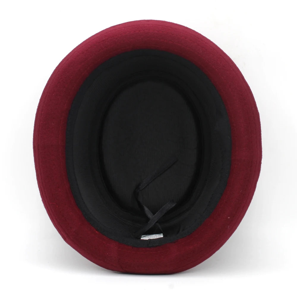 Pork Pie Wool Hat – Vintage Style With Feather Accent