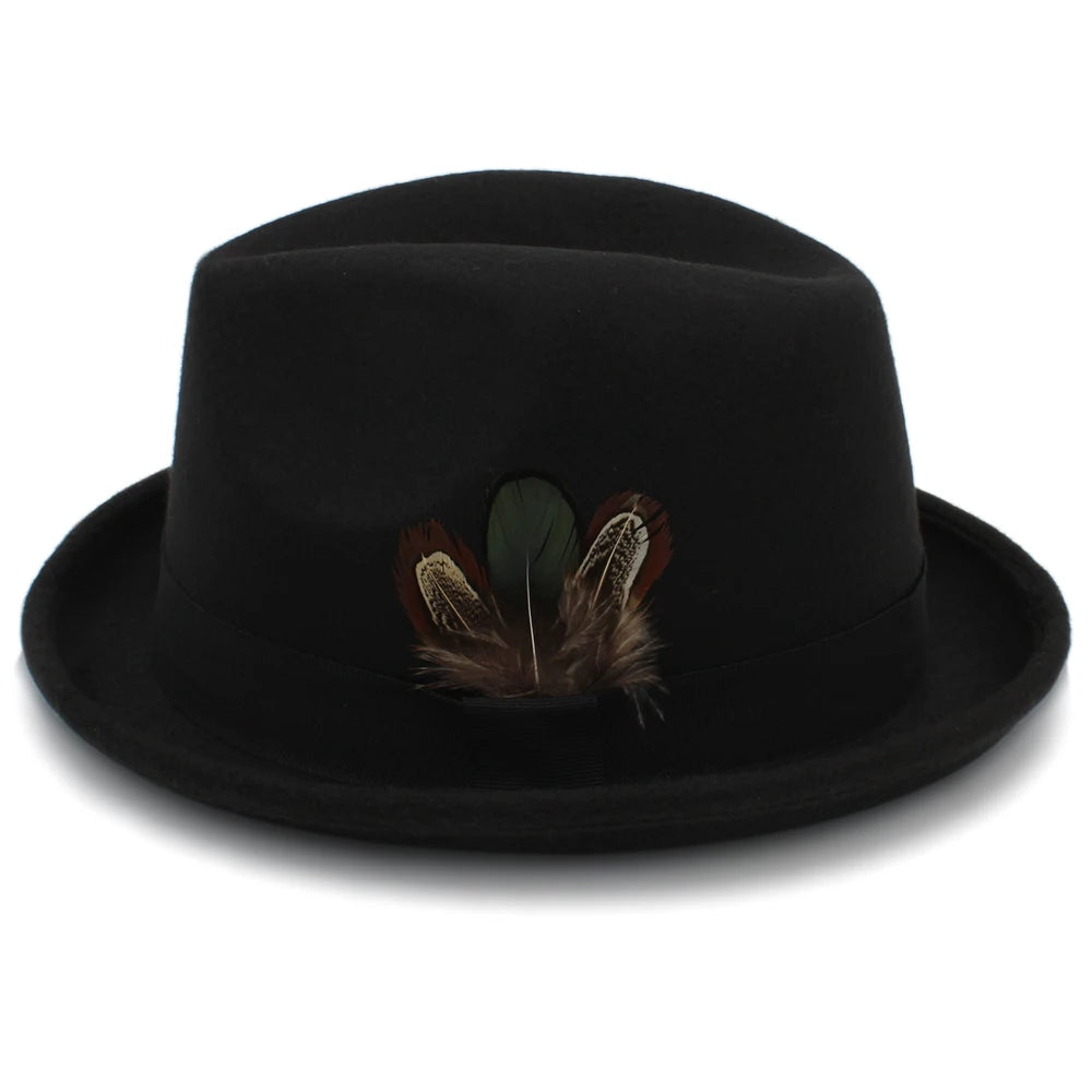 Trilby Fedora Wool Hat – Classic Style With Feather Accent