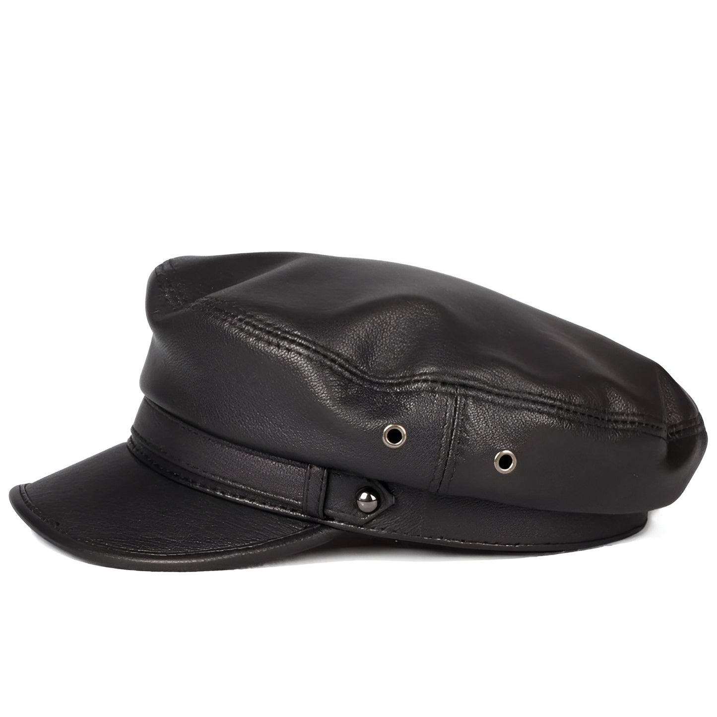 Leather Sailor Cap – Genuine Sheepskin With Short Brim