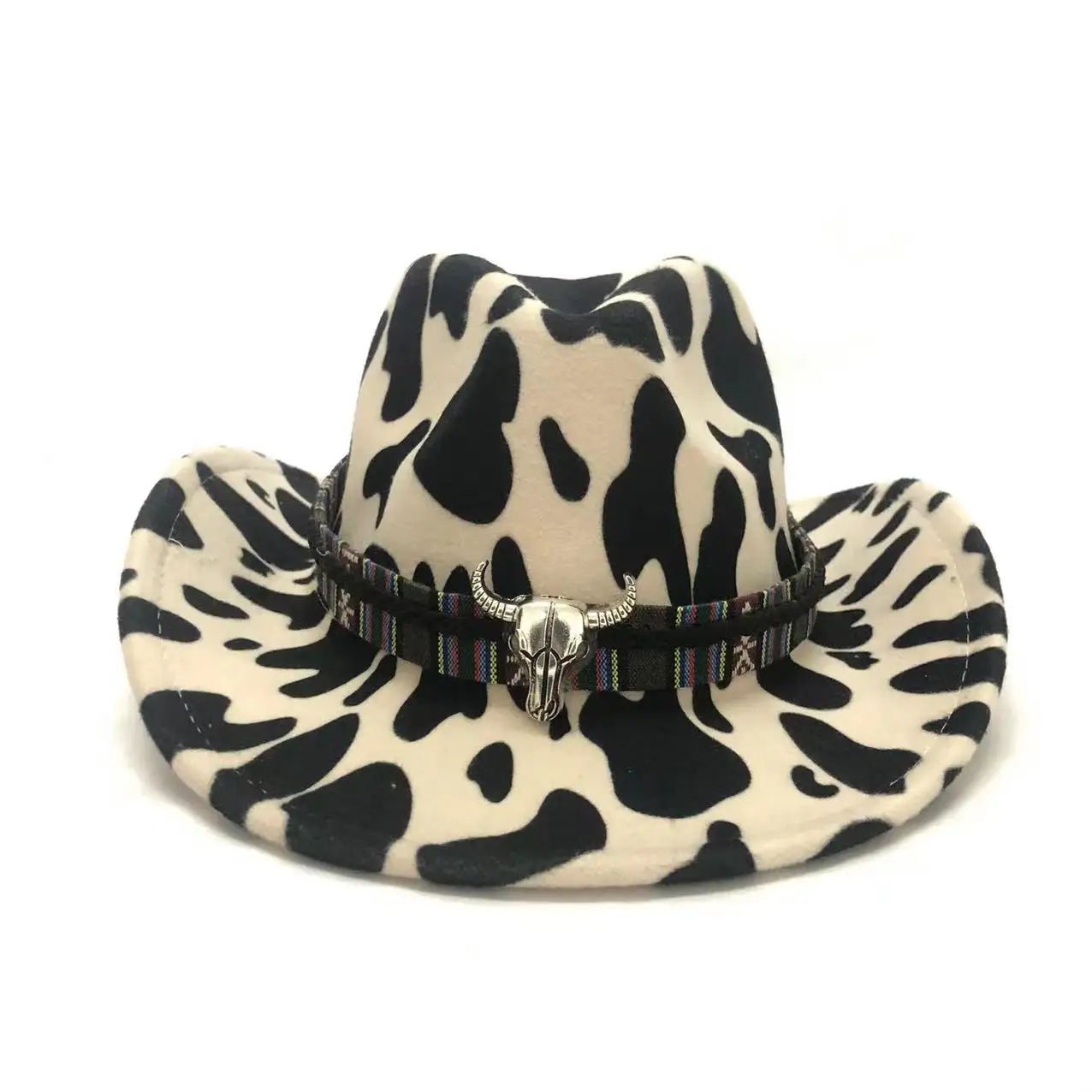 Cowboy Hat – Wild Cow Print With Western Bull Badge