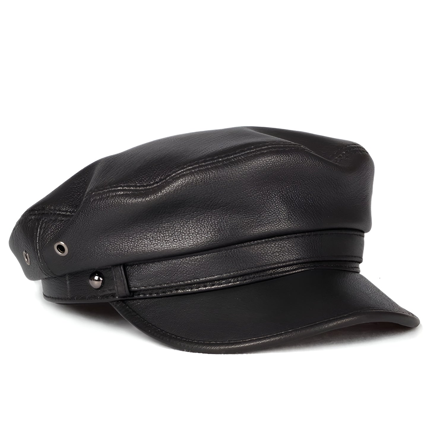 Leather Sailor Cap – Genuine Sheepskin With Short Brim
