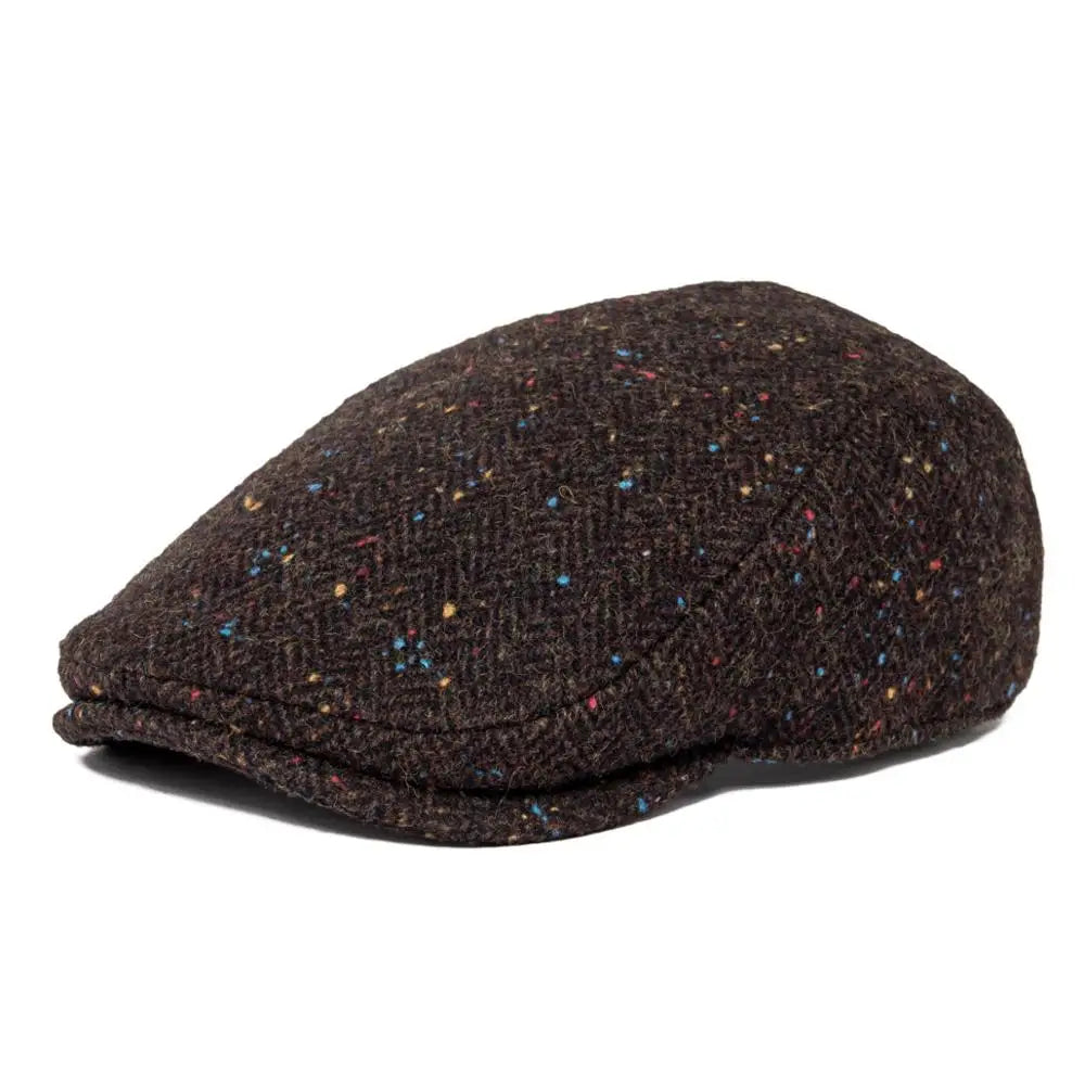 Flat Cap – Wool Herringbone With Timeless Silhouette