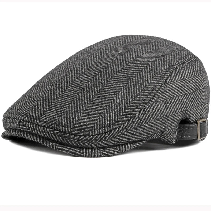 Flat Cap – Men’s Wool Herringbone Pattern