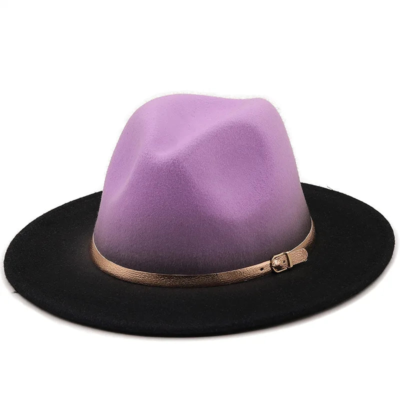 Fedora Hat – Gradient Effect with Gold Belt