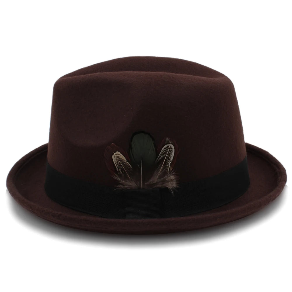 Trilby Fedora Wool Hat – Classic Style With Feather Accent