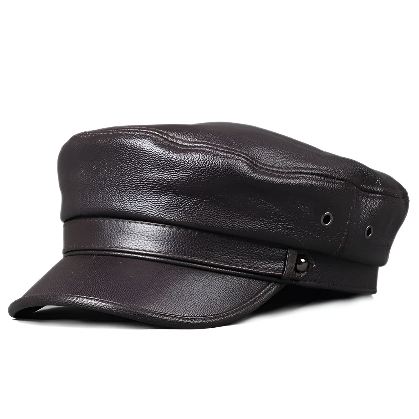 Leather Sailor Cap – Genuine Sheepskin With Short Brim