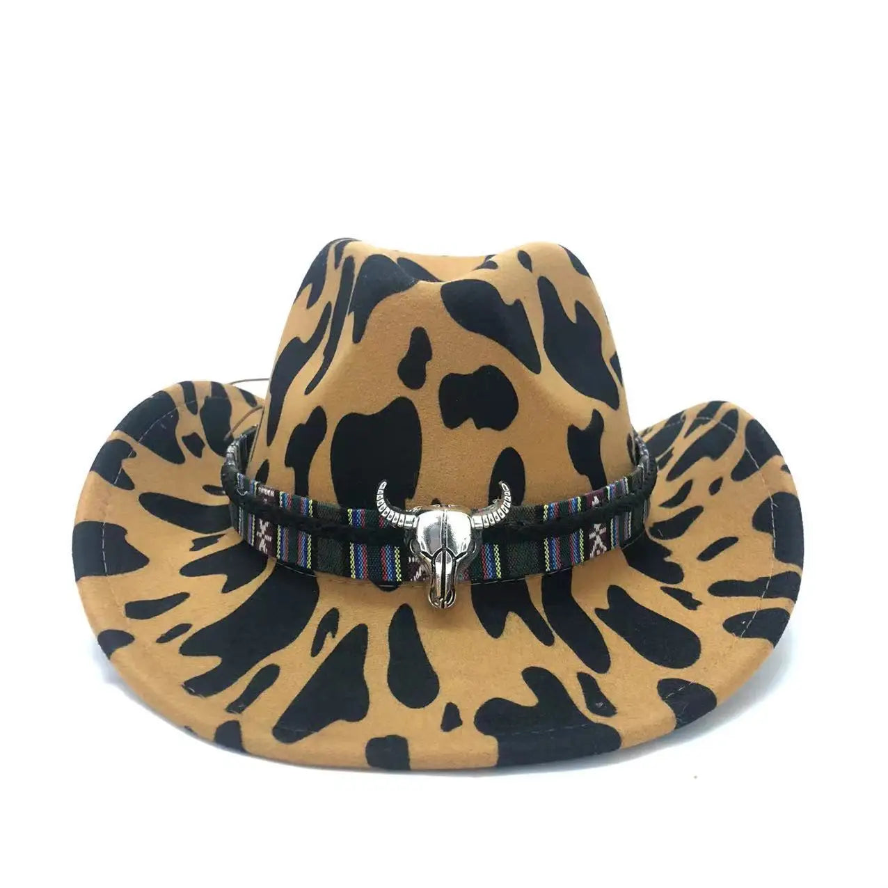 Cowboy Hat – Wild Cow Print With Western Bull Badge