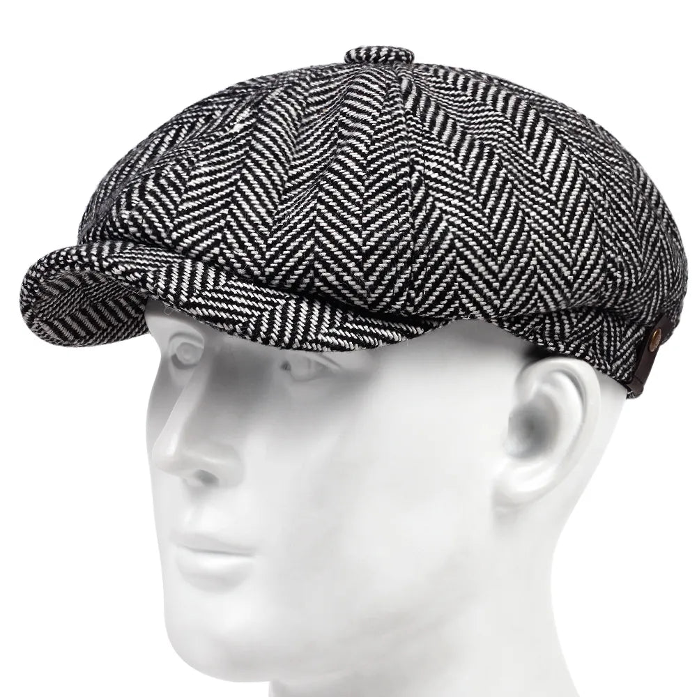 Newsboy Cap – Classic Herringbone Vintage Style