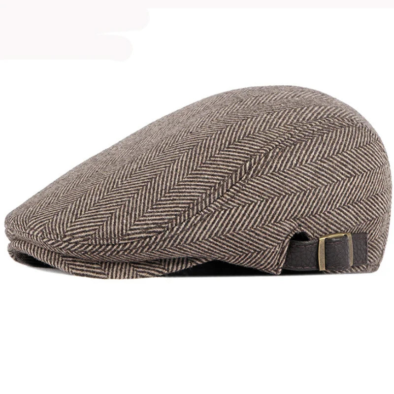 Flat Cap – Men’s Wool Herringbone Pattern