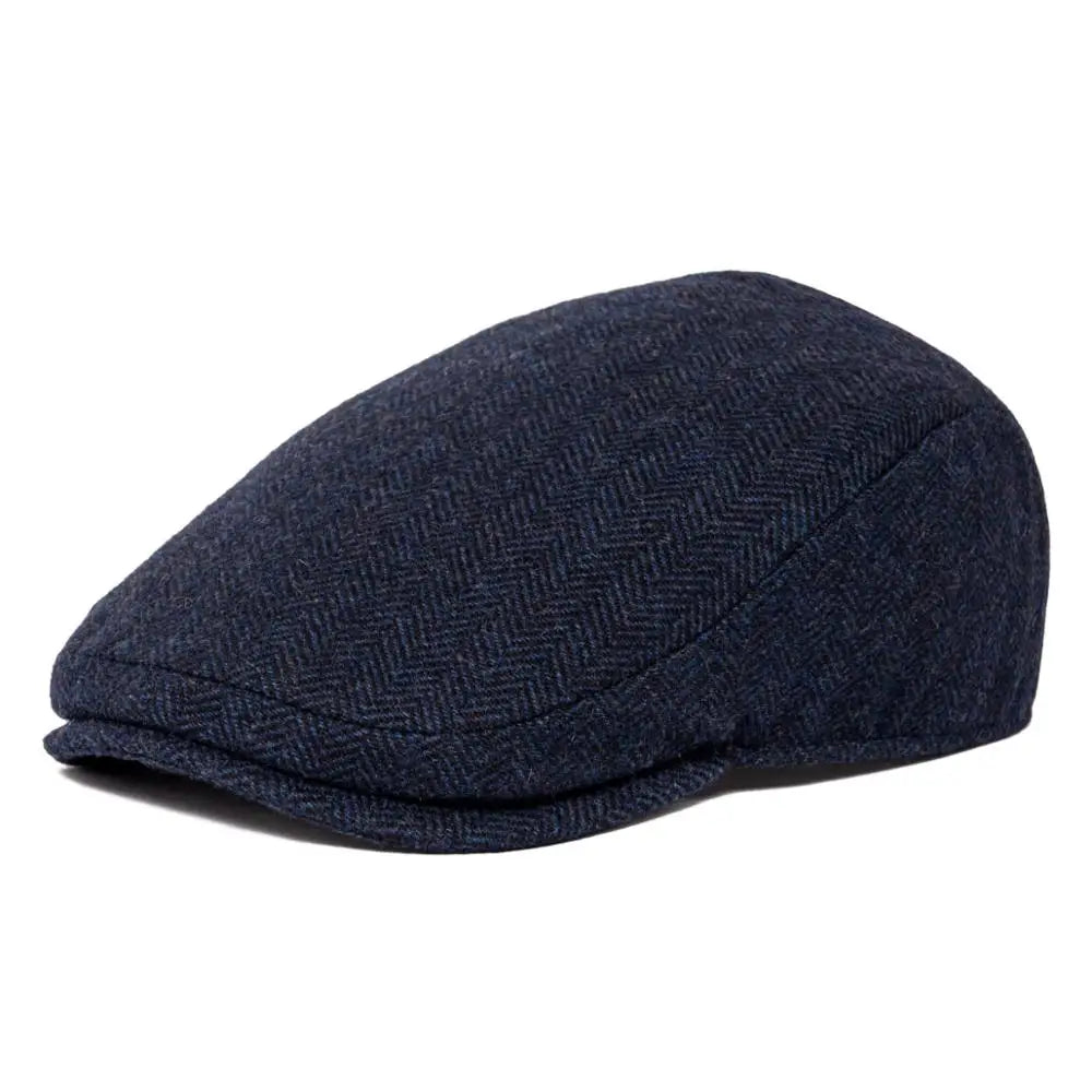Flat Cap – Wool Herringbone With Timeless Silhouette