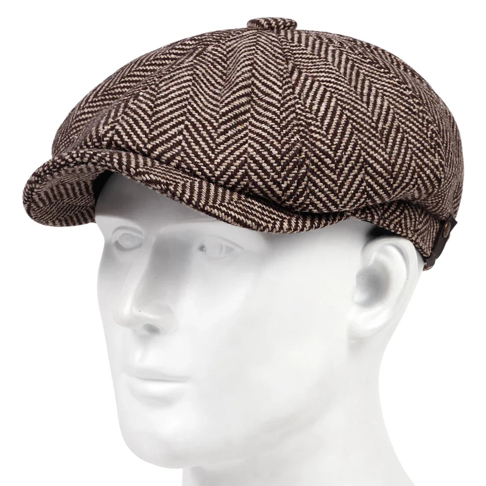Newsboy Cap – Classic Herringbone Vintage Style