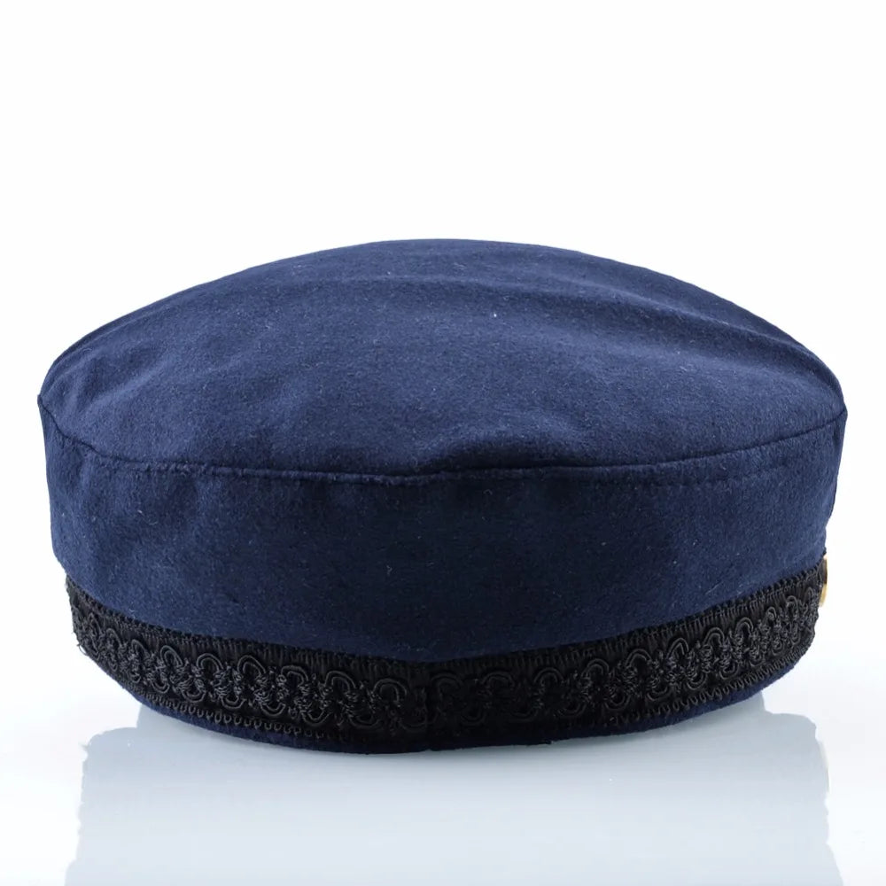 Sailor Cap – Flat Top Newsboy Style With Decorative Belt