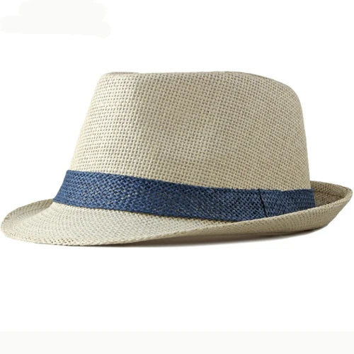 Straw Hat – Trilby Style With Contrasting Band
