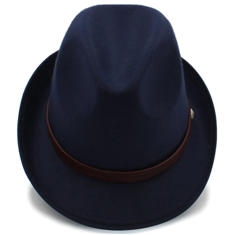 Classic Wool Trilby Hat – Slim Band with Decorative Button