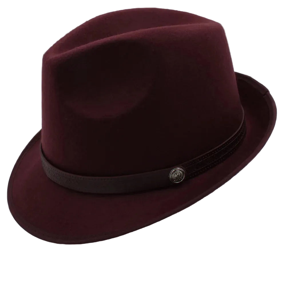Classic Wool Trilby Hat – Slim Band with Decorative Button