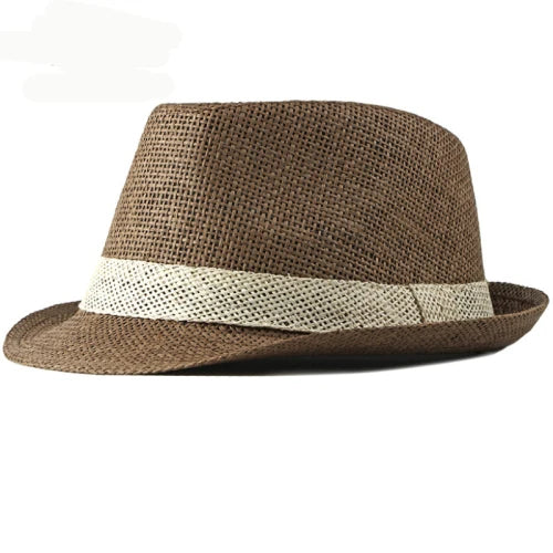 Straw Hat – Trilby Style With Contrasting Band