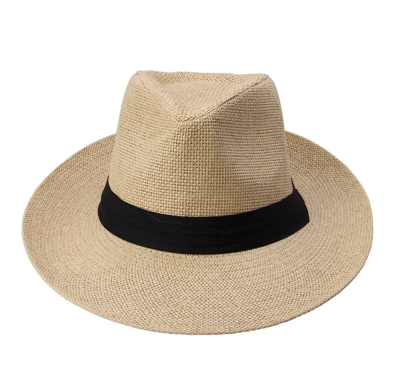 Straw Panama Hat – Classic Fedora Style With Black Band