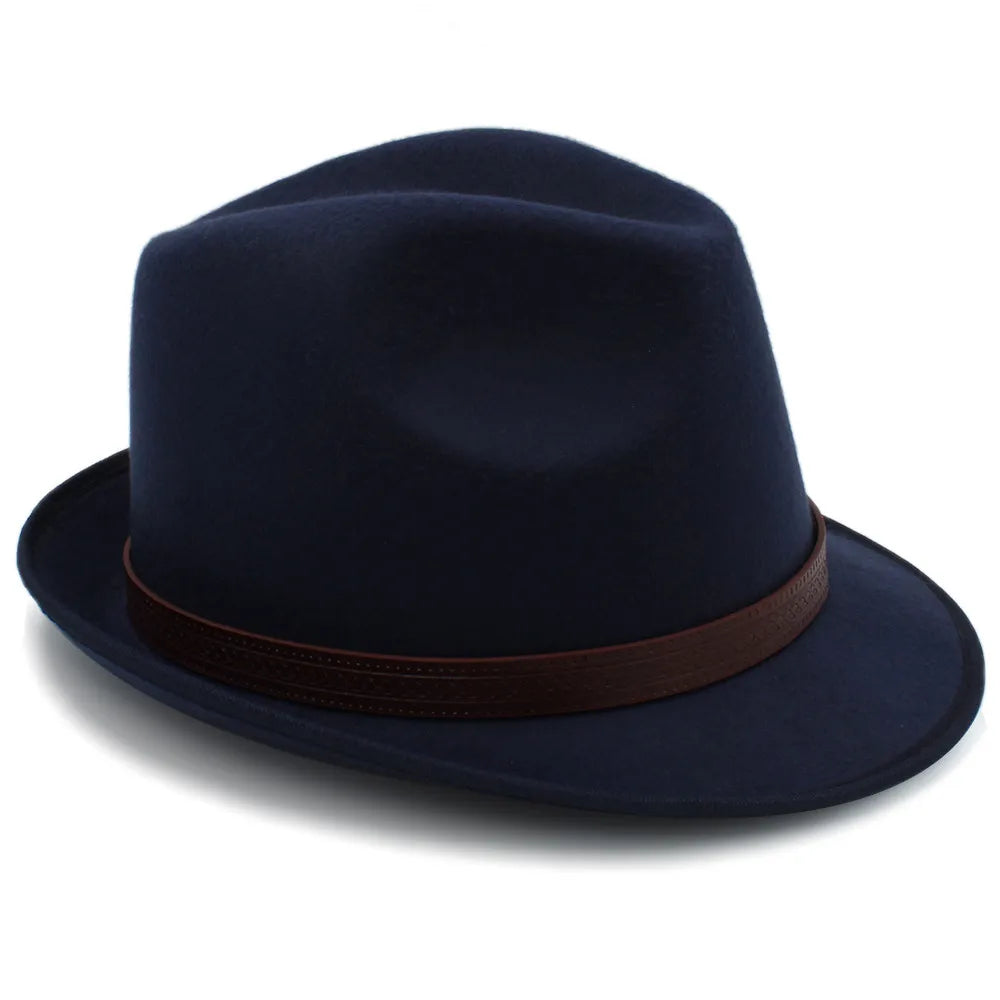 Classic Wool Trilby Hat – Slim Band with Decorative Button