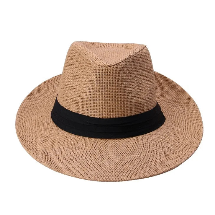Straw Panama Hat – Classic Fedora Style With Black Band