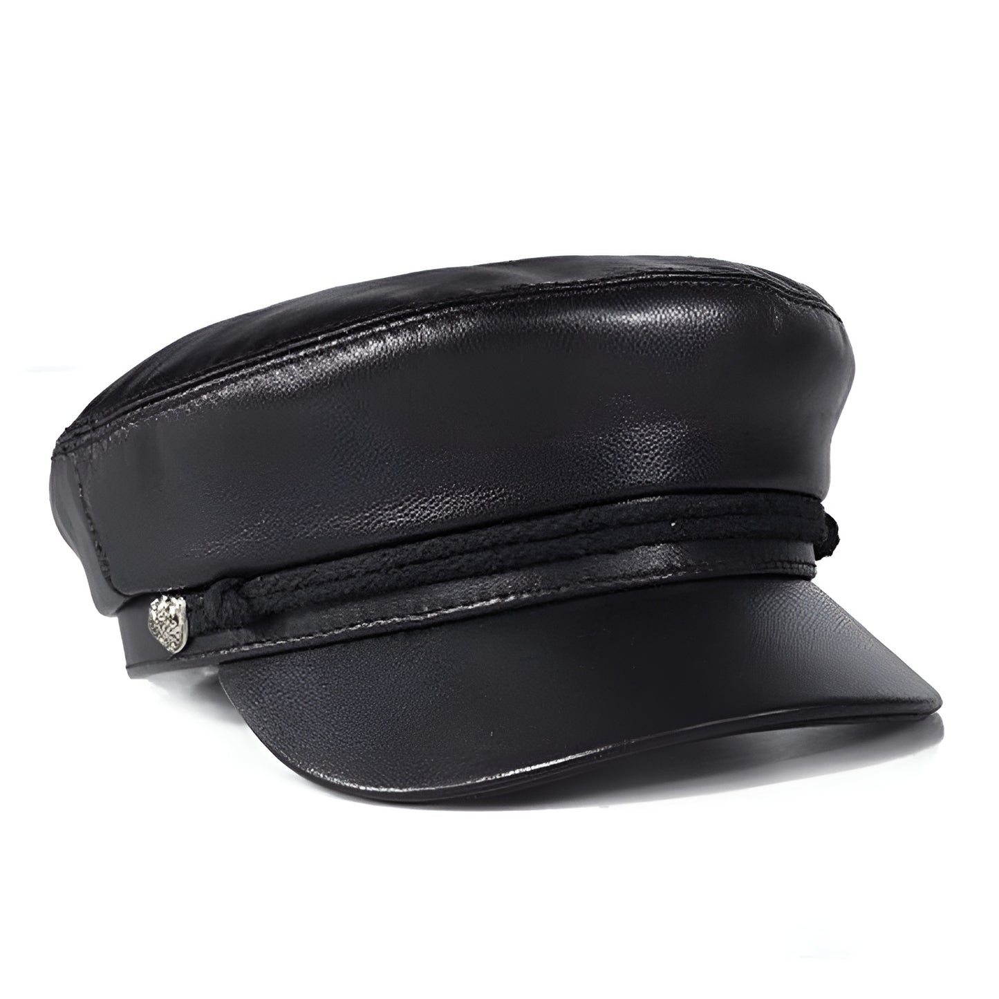 Punk Rock Leather Sailor Cap – Chain & Eagle Badge Edition