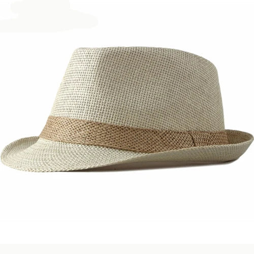 Straw Hat – Trilby Style With Contrasting Band