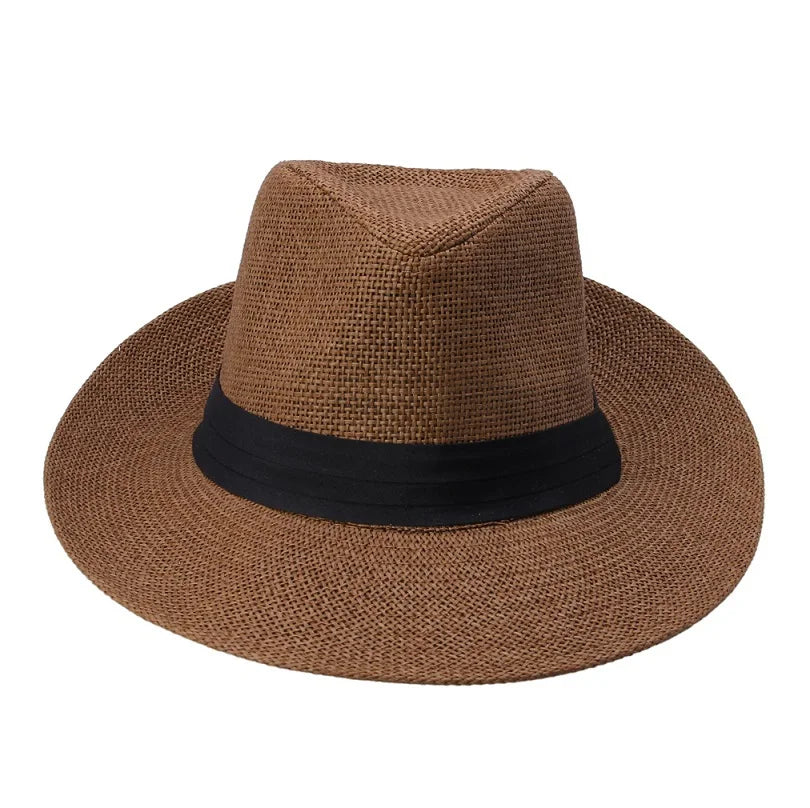 Straw Panama Hat – Classic Fedora Style With Black Band
