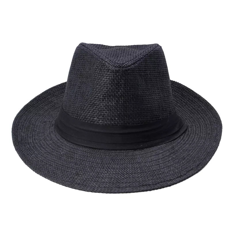 Straw Panama Hat – Classic Fedora Style With Black Band
