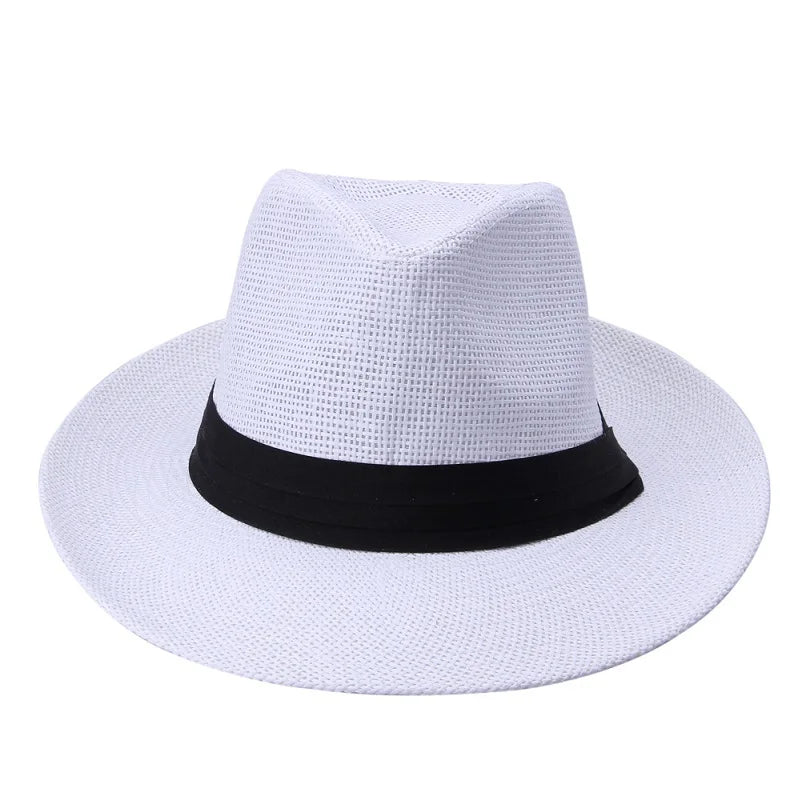 Straw Panama Hat – Classic Fedora Style With Black Band
