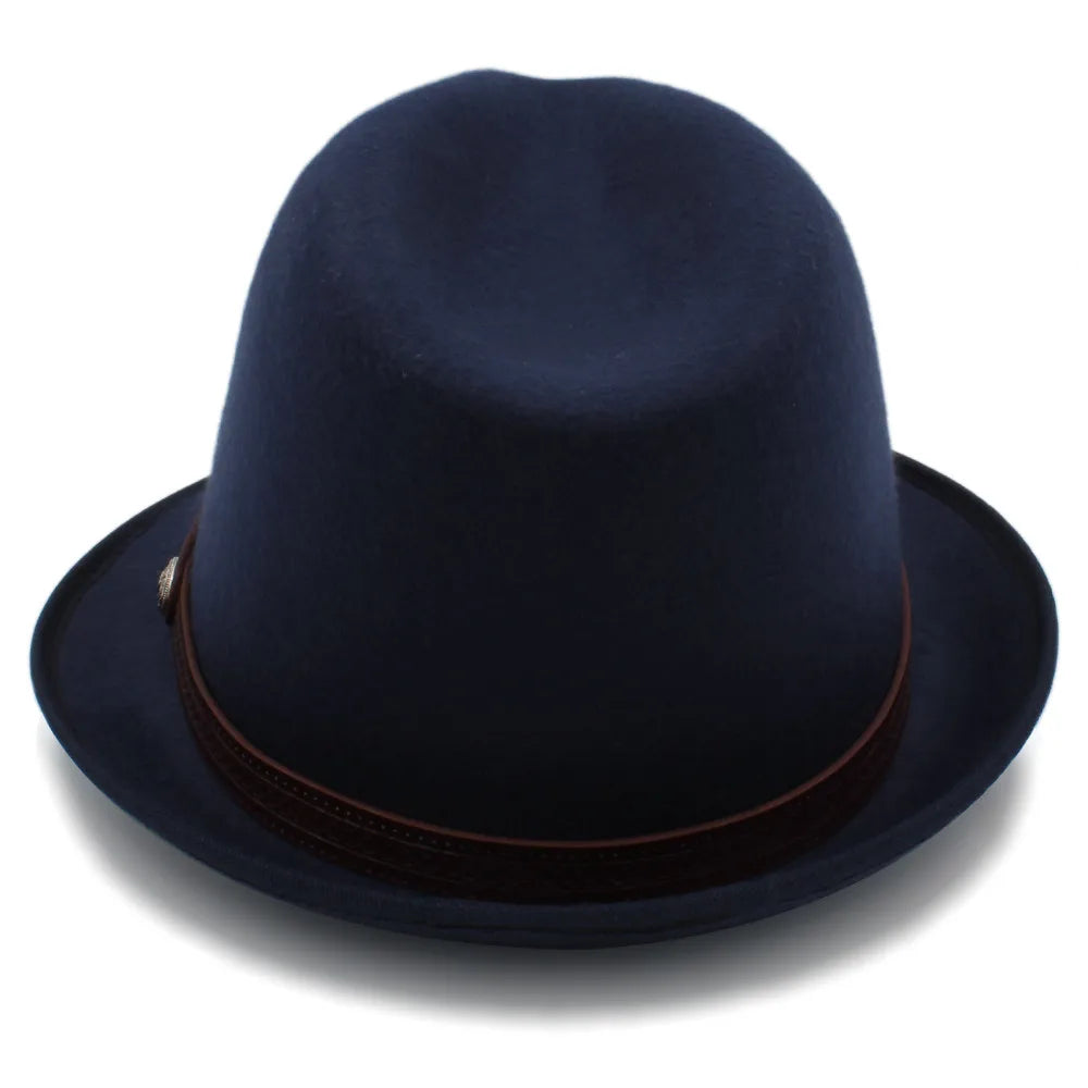 Classic Wool Trilby Hat – Slim Band with Decorative Button